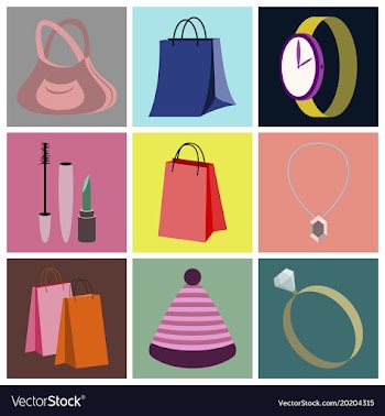 Assembly flat icons accessories vector image