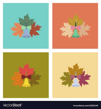Assembly flat icons alarm school bell vector image
