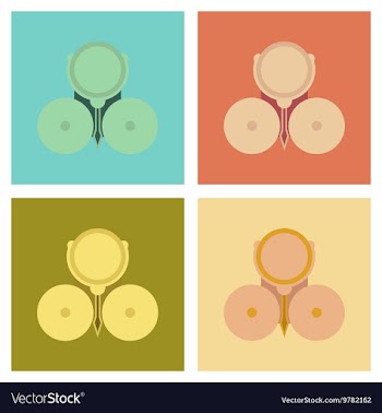 Assembly flat icons Alarm school bell vector image