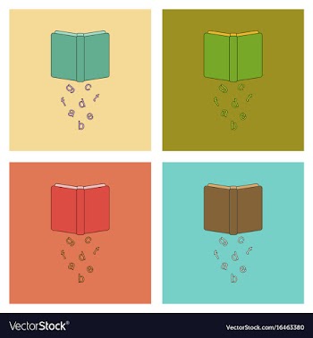 Assembly flat icons alphabet book vector image