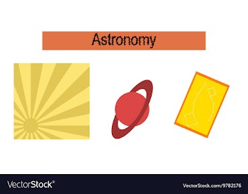 Assembly flat icons astronomy lesson vector image