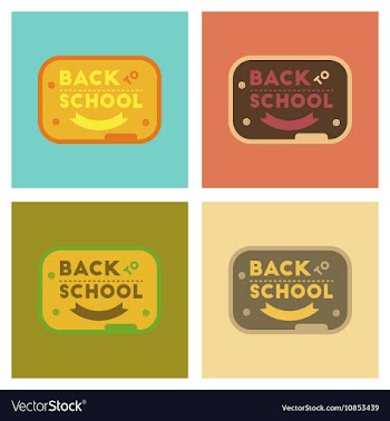 Assembly flat icons Back to school board vector image