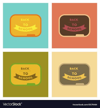 Assembly flat icons back to school board vector image