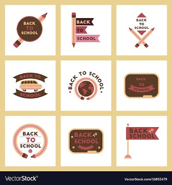 Assembly flat icons Back to school pencil Globe vector image