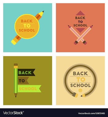 Assembly flat icons Back to school pencil vector image