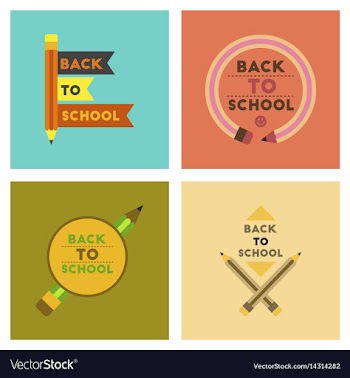 Assembly flat icons back to school pencil vector image