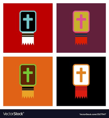 Assembly flat icons bible book vector image