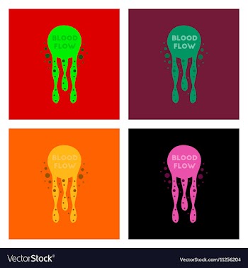 Assembly flat icons blood flow vector image