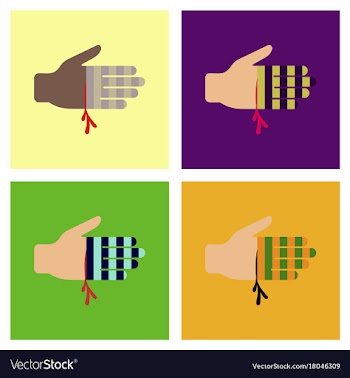 Assembly flat icons bloody hand vector image