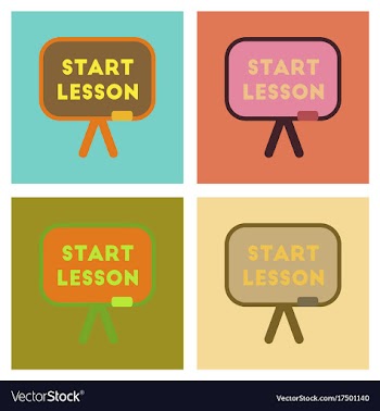 Assembly flat icons board start lesson vector image