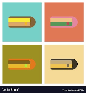 Assembly flat icons book bookmark vector image