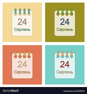 Assembly flat icons calendar ukraine independence vector image