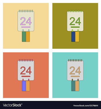 Assembly flat icons calendar ukraines independence vector image