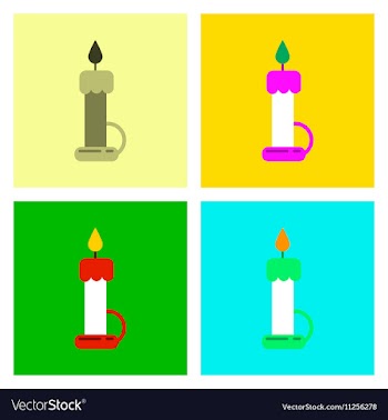 Assembly flat icons candle vector image