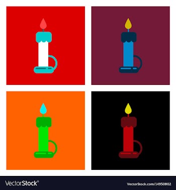 Assembly flat icons candle vector image