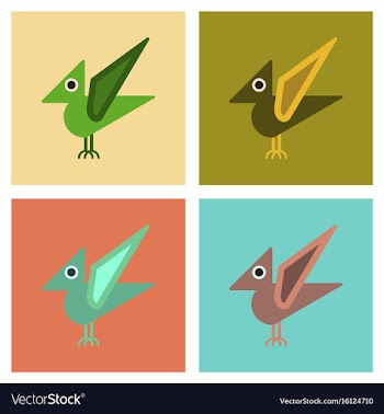 Assembly flat icons cartoon dinosaur vector image