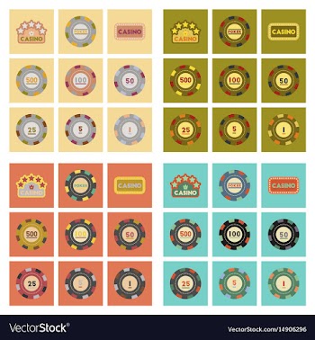 Assembly flat icons casino poker chips vector image