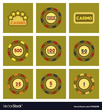 Assembly flat icons casino poker chips vector image