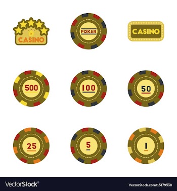 Assembly flat icons casino poker chips vector image