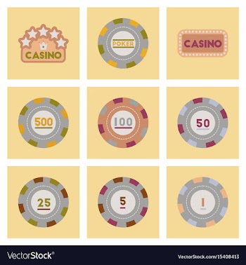 Assembly flat icons casino poker chips vector image