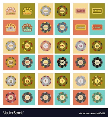 Assembly flat icons Casino poker chips vector image