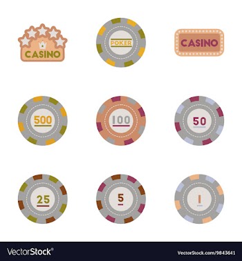 Assembly flat icons Casino poker chips vector image