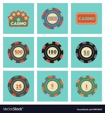 Assembly flat icons Casino poker chips vector image