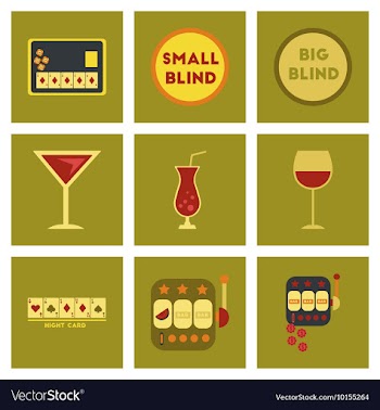 Assembly flat icons casino poker game vector image