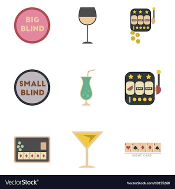 Assembly flat icons casino poker game vector image