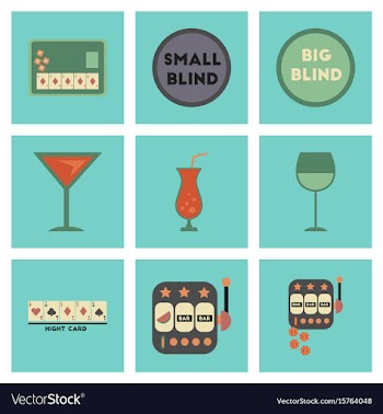 Assembly flat icons casino poker game vector image