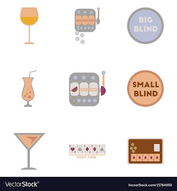 Assembly flat icons casino poker game vector image