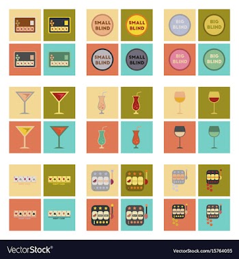 Assembly flat icons casino poker game vector image