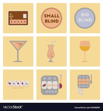 Assembly flat icons casino poker game vector image