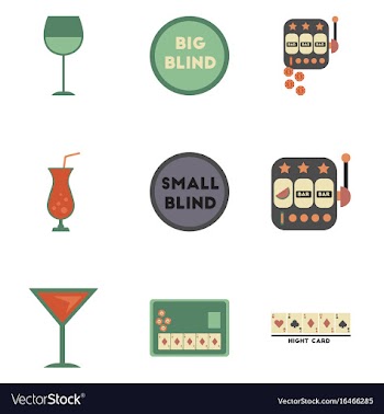 Assembly flat icons casino poker game vector image