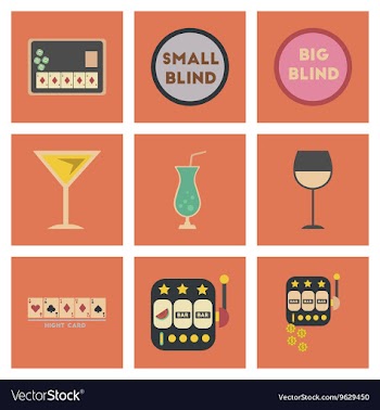 Assembly flat icons casino poker game vector image