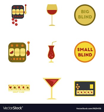 Assembly flat icons casino poker game vector image