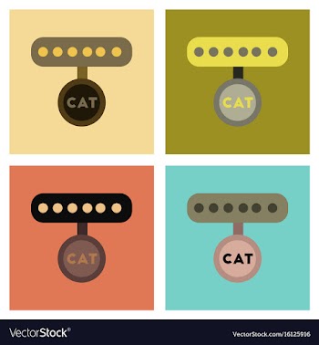 Assembly flat icons cat collar vector image