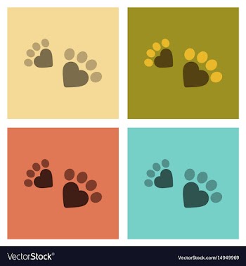 Assembly flat icons cat tracks print vector image