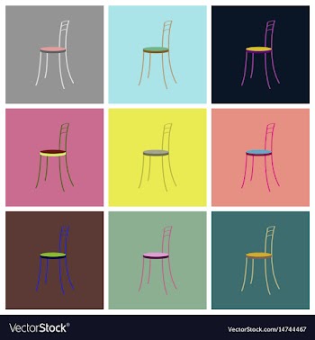 Assembly flat icons chair vector image