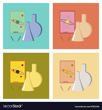 Assembly flat icons chemistry lesson vector image