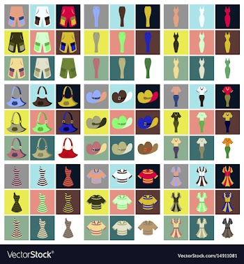 Assembly flat icons clothes vector image