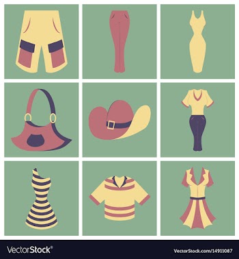 Assembly flat icons clothes vector image