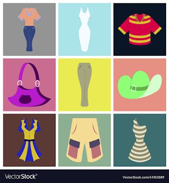 Assembly flat icons clothes vector image