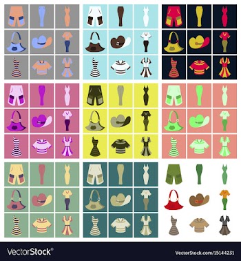 Assembly flat icons clothes vector image
