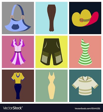 Assembly flat icons clothes vector image