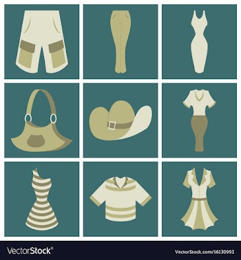 Assembly flat icons clothes vector image