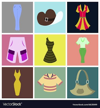 Assembly flat icons clothes vector image