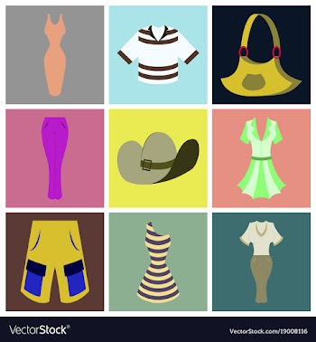 Assembly flat icons clothes vector image