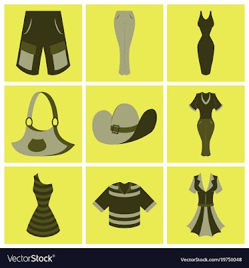 Assembly flat icons clothes vector image