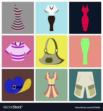 Assembly flat icons clothes vector image